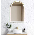 LED Archie 900(H)x600(W) Gold Metal Frame Mirror